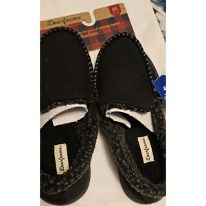 Dearfoams Men's Memory Foam Indoor/Outdoor Slip On SLIPPERS Black Sz. M 9-10 NWT